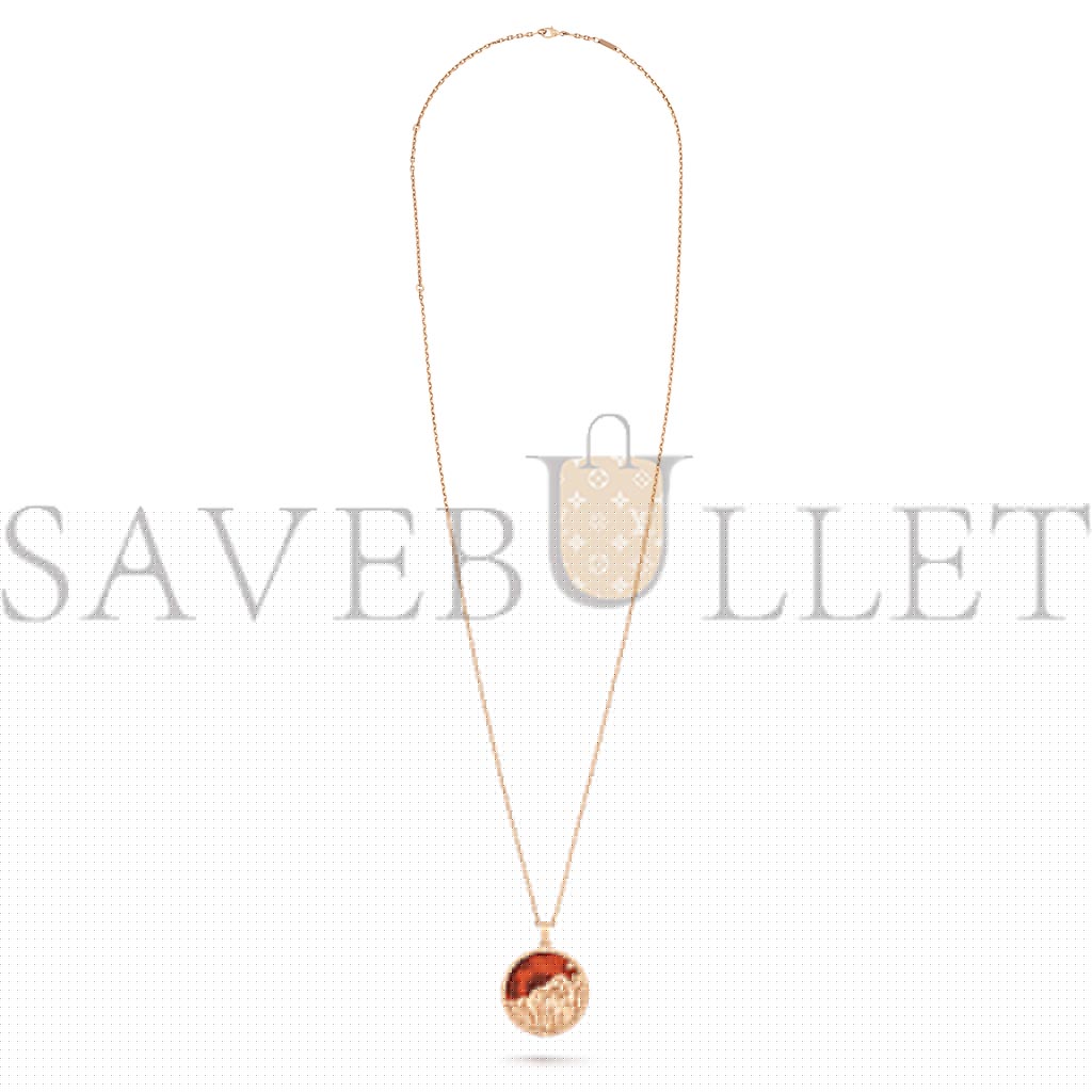 VAN CLEEF ARPELS ZODIAQUE LONG NECKLACE LEONIS (LEO) - ROSE GOLD, JASPER  VCARP9R600